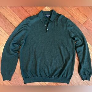 Brooks Brothers Dark Green 100% Mering Wool Sweater